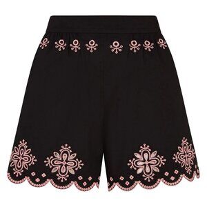 "Paige" Cut-Out Shorts in Black Starburst